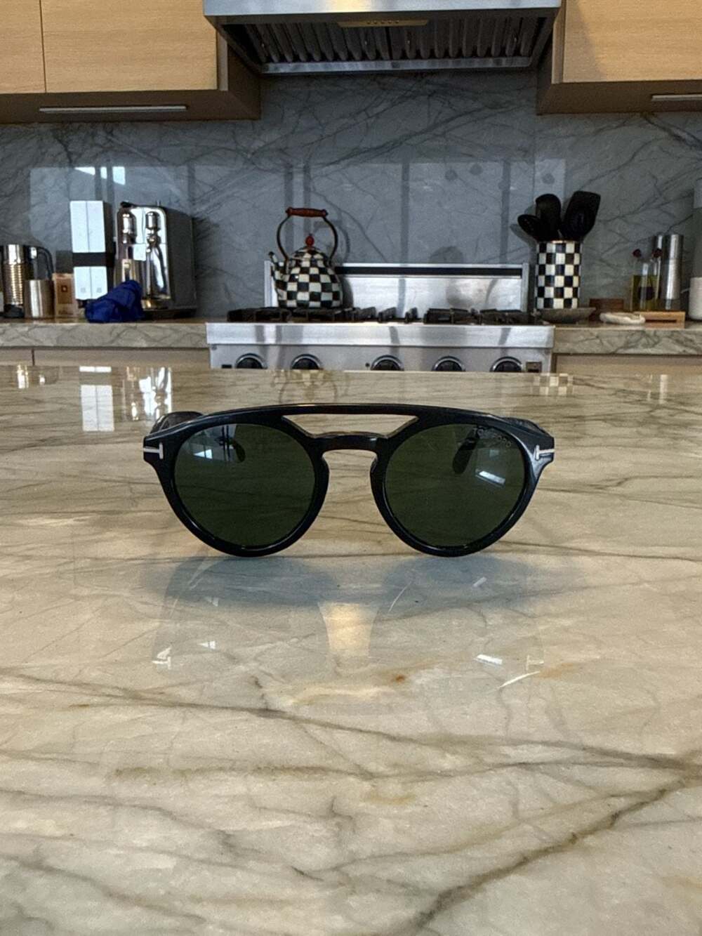 Tom Ford TF537 Sunglasses Black Round Double Bridge